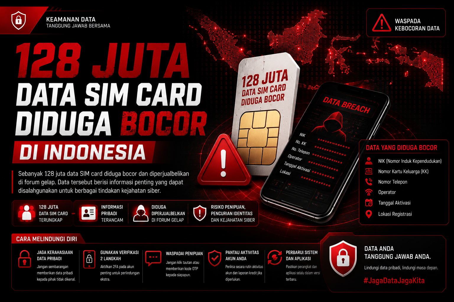 kebocoran data SIM card Indonesia 128 juta