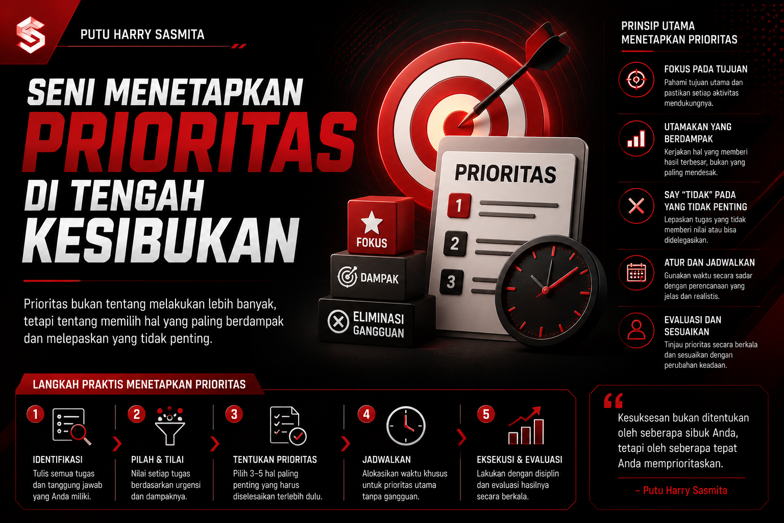 Putu Harry Sasmita tentang seni menetapkan prioritas di tengah kesibukan