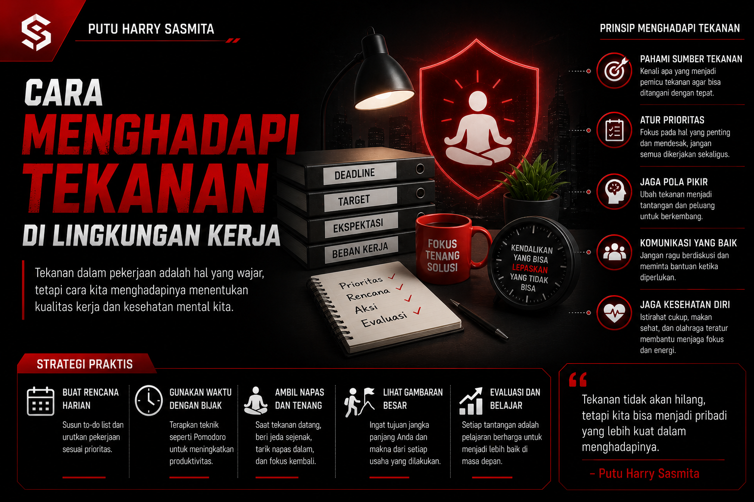 Putu Harry Sasmita tentang cara menghadapi tekanan di lingkungan kerja